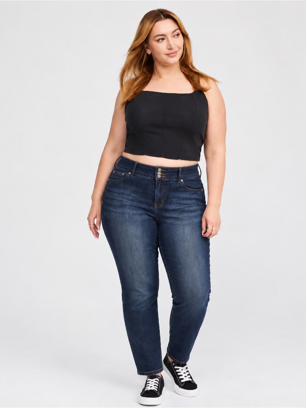 Torrid Denim Women’s Jeans Size 18R Dark Wash Stretch Triple Button Straight Leg